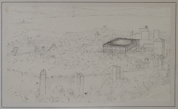 883.  GENARO PÉREZ VILLAAMIL (1807-1854)La Alhambra a vista de pájaro 