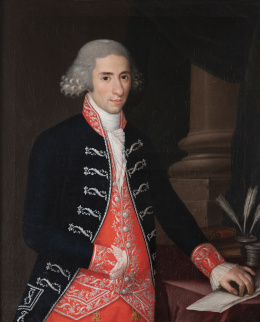 853.  ESCUELA ESPAÑOLA, H. 1795- 1805Retrato de un comisario de guerra de primera