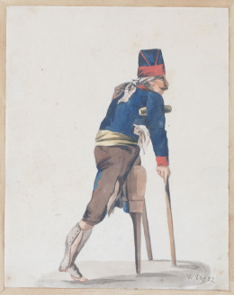 764.  V. LÓPEZ (Escuela española, h. 1830)Soldado lisiado