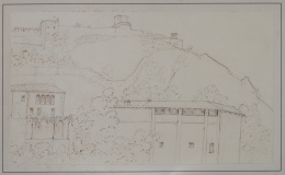 890.  GENARO PÉREZ VILLAAMIL (1807-1854)Vista de la Alhambra desde el Albaicín