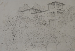 891.  GENARO PÉREZ VILLAAMIL (1807-1854)Vista de un Carmen granadino