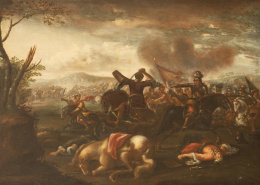 826.  ATRIBUIDO A PANDOLFO RESCHI (1643-1699)Escena de batalla