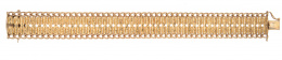 187.  Brazalete ancho con decoración calada de piezas de oro mate y brillo alternas