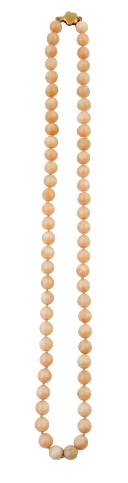 289.  Collar de esferas de coral piel de angel de 6,5 mm