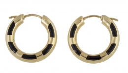 322.  Pendientes criollas con decoración en los flancos de bandas esmalte negro