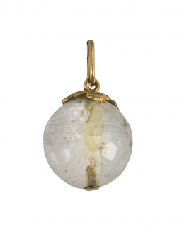 293.  Colgante de esfera de cristal de cuarzo hialino facetada