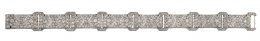 415.  Pulsera años 30 firmada WALD WALSER con elegante diseño de platino, completamente cuajada de brillantes