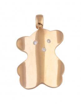 198.  Colgante con diseño de osito con ojos y nariz de brillantes