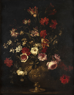 818.  BARTOLOMÉ PÉREZ (Madrid, ca. 1634 - Madrid, 1698)Jarrón con flores