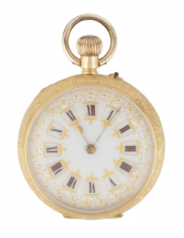 436.  Reloj lepine de bosillo en oro S. XIX