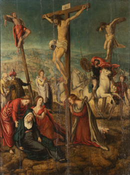 813.  MAESTRO DE PABLO Y BARNABÁS (Escuela flamenca, siglo XVI)Crucifixión