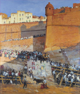 787.  MANUEL DE GRACIA (Mora, Toledo, 1937 - Madrid, 2017)Capeas en Peñíscola, c.1973