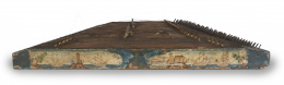 802.  Salterio de madera policromada, con escenas portuarias en cartelas.S. XVIII - XIX.