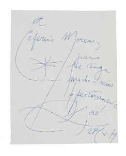 1014.  JOAN MIRÓ (Barcelona, 1893 - Palma de Mallorca, 1983)Dedicatoria, 1979