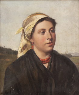 912.  ANTONIO APARICI SOLANICH (Valencia, siglo XIX)Retrato de mujer