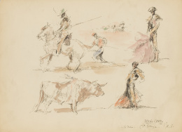 838.  ANTONIO CASERO SANZ (Madrid 1898-1973)Pareja de escenas tau