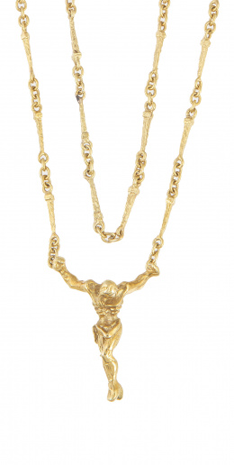 275.  Colgante escultura de DALI de "Cristo de San Juan de la Cruz" en oro amarillo de 18K. A-363/1000