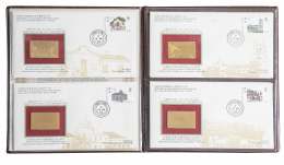 400.  Estuche con cuatro sellos de los edificios históricos de HONG KONG de edición limitada, en oro de 22 K.