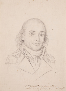 868.  ESCUELA ESPAÑOLA, H. 1798Retrato de Don Francisco de Ampudia teniente de Zaragoza (anverso) y Estudio de una cara (reverso)
