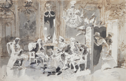 900.  LUIS ÁLVAREZ CATALÁ (Madrid, 1836-1901)Escena de corte