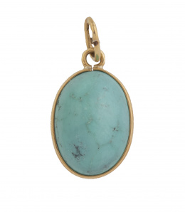 259.  Colgante de cabujón de turquesa en marco de oro liso