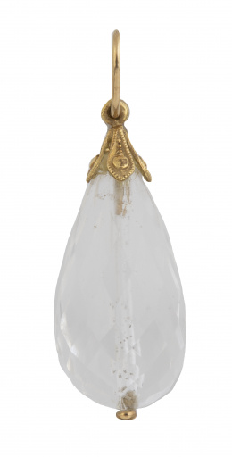 257.  Colgante de cirstal de roca talla pera facetada