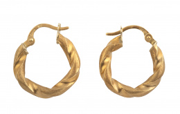 267.  Pendientes criollas con diseño de banda tubular retorcida