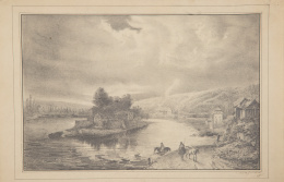 904.  TOMÁS CAMPUZANO (Santander, 1857 -  Becerril de la Sierra, 1934)Paisaje con la isla de los Faisanes, Fuenterrabía