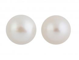 156.  Pendientes dormilonas con botón de perlas cultivadas 