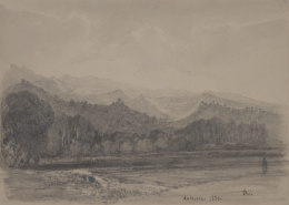 840.  LUIS RIGALT Y FARRIOLS (Barcelona, 1814-1894)Vista de las inmediaciones de Arbucias, camino de Vich1870