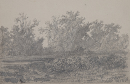 843.  LUIS RIGALT Y FARRIOLS (Barcelona, 1814-1894)Vista de un paisaje, composición