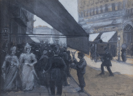 908.  JOSÉ MARÍA SUAY DAGUÉS (Valencia, siglo XIX-XX)Paseo por Madrid