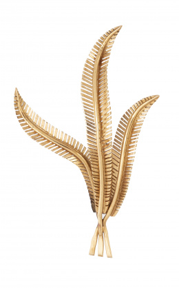 123.  Broche años 40 con tres hojas de palma 