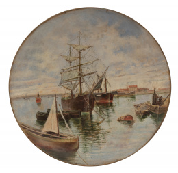 1052.  F. VÁZQUEZ (ESCUELA ESPAÑOLA, SIGLO XIX)Marina