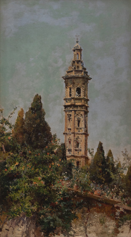 1045.  ATRIBUIDO A ANTONIO GOMAR Y GOMAR (Benigánim, Valencia, 1853 - Maella, Zaragoza, 1911)Torre de Santa Catalina de Valencia