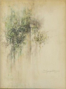 1155.  DAVID MORAGO CARO (Madrid, 1975)Columna con vegetación, 1996