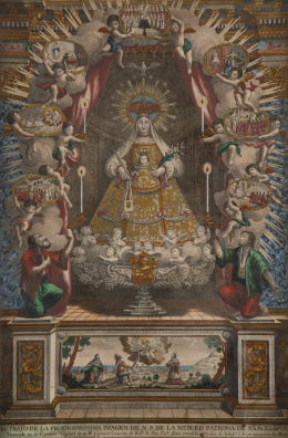 754.  ANTONIO CANOVAS (dib) Y AGUSTÍN SELLENT (grab)Retrato de la Prodigiosísima imagen de Nuestra Señora de la Merced Patrona de Barcelona Barcelona, 1787