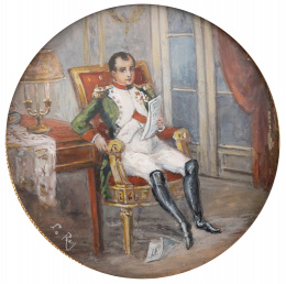 951.  ESCUELA FRANCESA, SIGLO XIXRetrato de Napoleón Bonaparte en un interior