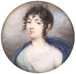 946.  ESCUELA CENTROEUROPEA, SIGLO XIXRetrato de dama con chal azul