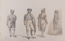 876.  JOAQUÍN DOMÍNGUEZ BÉCQUER (1811-1879)Estudios del torero Francisco Montes alias Paquiro