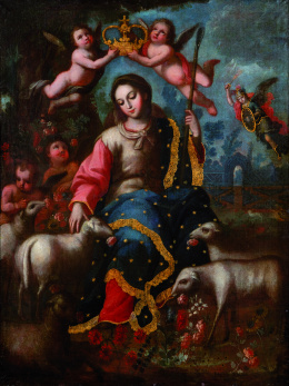 808.  JOSÉ DE PÁEZ (1720-1790) Divina Pastora