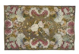 1230.  Tapiz en “gross y petit-point” con decoración floral.S. XIX.