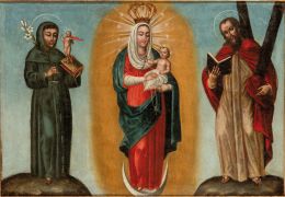 818.  ESCUELA VIRREINAL NEOGRANADINA, ATRIBUIDO A PEDRO JOSÉ DE FIGUEROA (BOGOTÁ, 1770 - 1838)La Virgen del Rosario de Chiquinquirá