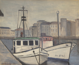 1166.  ARMANDO SUAREZ (Gijón 1928 - 2002)Puerto