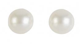 217.  Pendientes dormilonas de perlas cultivadas de 7,8 mm.
