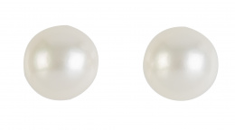 217.  Pendientes dormilonas de perlas cultivadas de 7,8 mm.