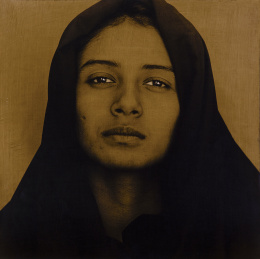 865.  LUIS GONZÁLEZ PALMA (Ciudad de Guatemala, Guatemala, 1957)Entre raíces y aire (retrato), 1997