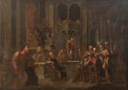 697.  ESCUELA SEVILLANA, SIGLO XVIICristo disputando con los doctores en el Templo