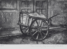 783.  AMALIA AVIA  (Santa Cruz de la Zarza, Toledo, 1930 - Madrid, 2011) Carro en la calle