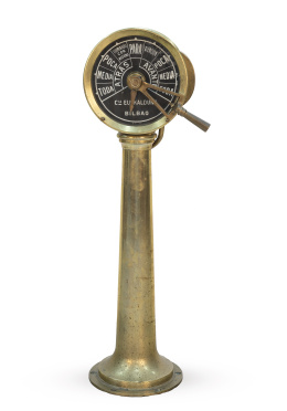 1123.  Telégrafo de órdenes de doble cara en latón de la Compañía Euskalduna*.A. Robinson & Co, Patentees & Manufacturers, Liverpool & Glasgow, pp. del S. XX.